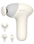 Massage Gun, Deep Tissue Percussion Muscle Massager Handheld Cordless Back Massager with 5 Speeds and 4 Heads(White) wm