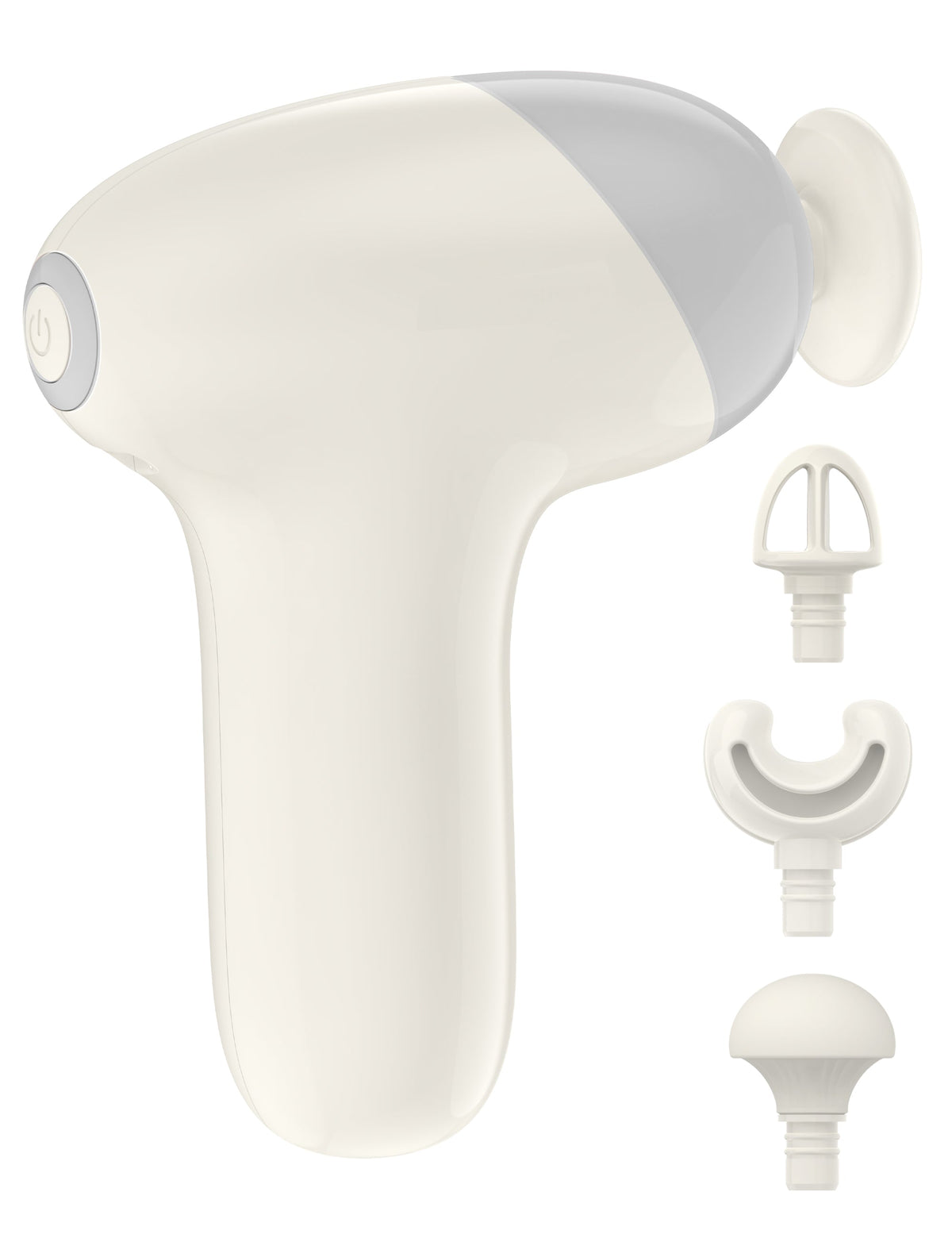 Massage Gun, Deep Tissue Percussion Muscle Massager Handheld Cordless Back Massager with 5 Speeds and 4 Heads(White) wm