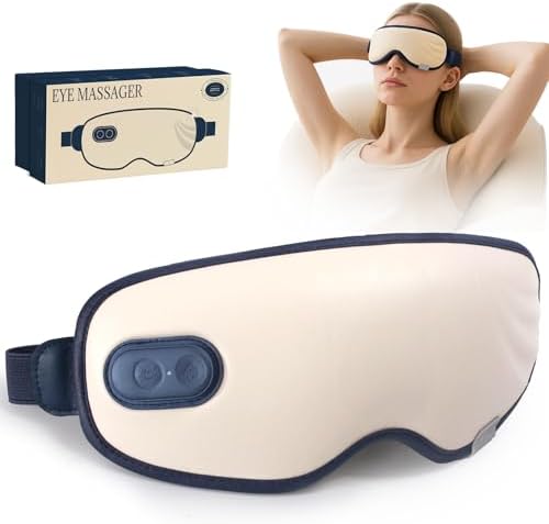 Eye Massager with Heat, Birthday Christmas Gifts for Women Men Her Him, Heated Eye Mask for Dry Eyes, Migraine Relief, Strain Relief, Improve Sleep