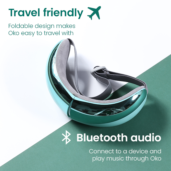 Oko Eye Massager - Relieve Eye Fatigue and Promote Relaxation with Air Pressure, Vibration and Hot Compress