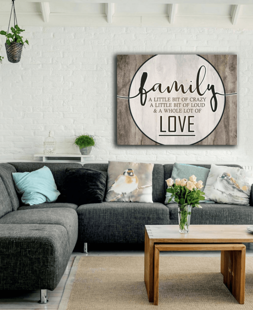 Bedroom Wall Art: Family Love Saying (Wood Frame Ready To Hang)