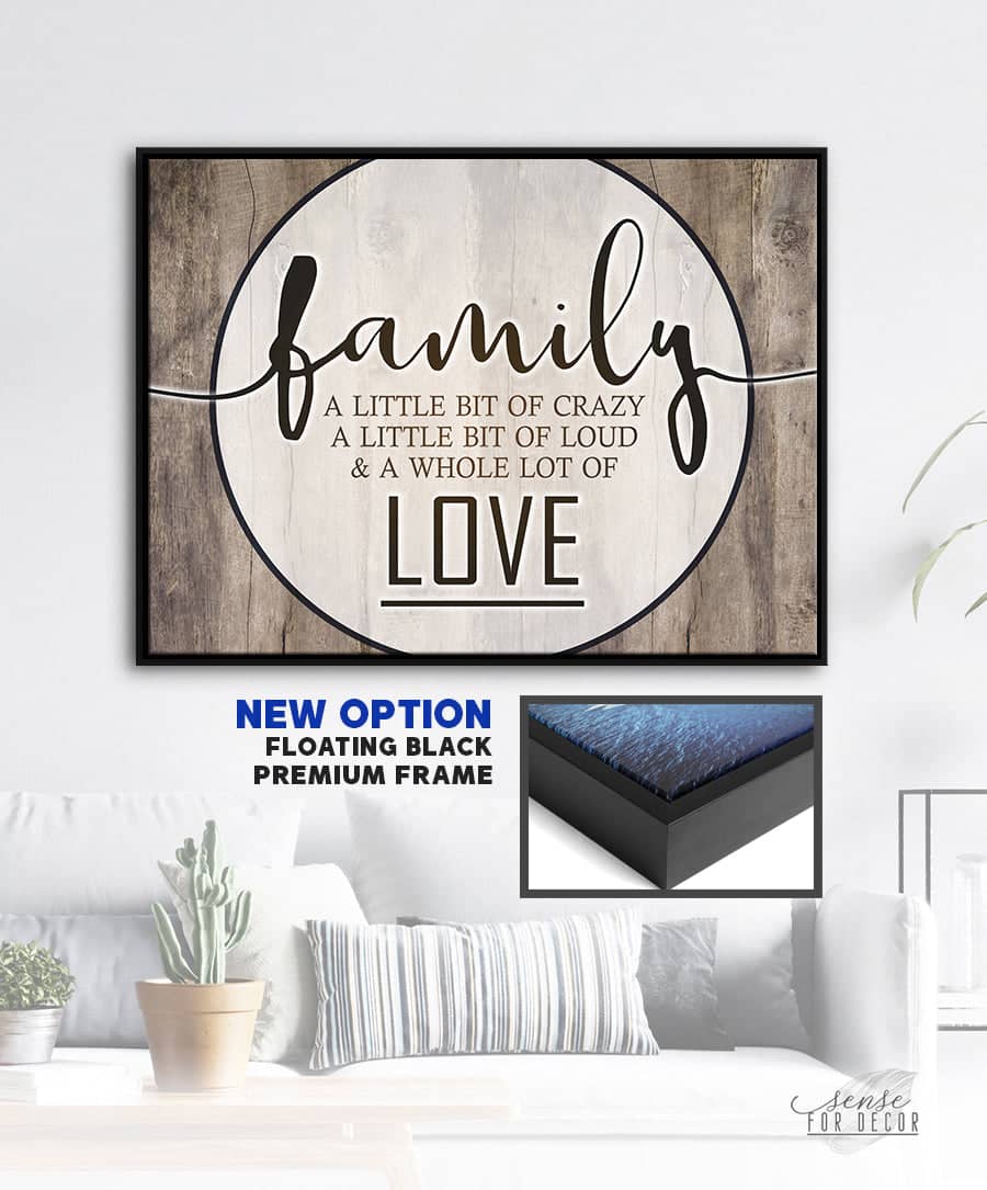 Bedroom Wall Art: Family Love Saying (Wood Frame Ready To Hang)