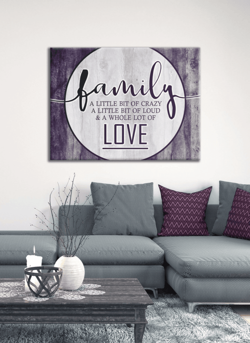 Bedroom Wall Art: Family Love Saying (Wood Frame Ready To Hang)