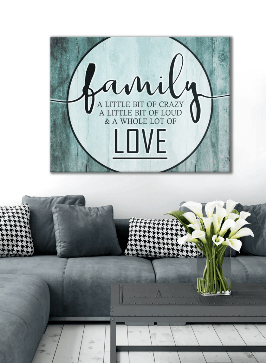 Bedroom Wall Art: Family Love Saying (Wood Frame Ready To Hang)