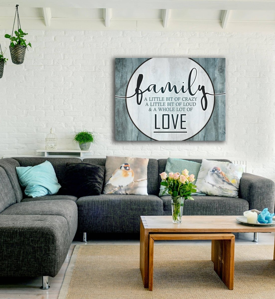 Bedroom Wall Art: Family Love Saying (Wood Frame Ready To Hang)