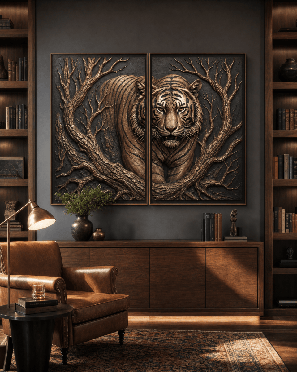 Black and Gold Wild Animals Wall Art – Luxury Canvas Wall Decor