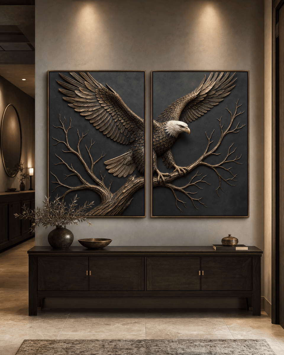 Black and Gold Wild Animals Wall Art – Luxury Canvas Wall Decor