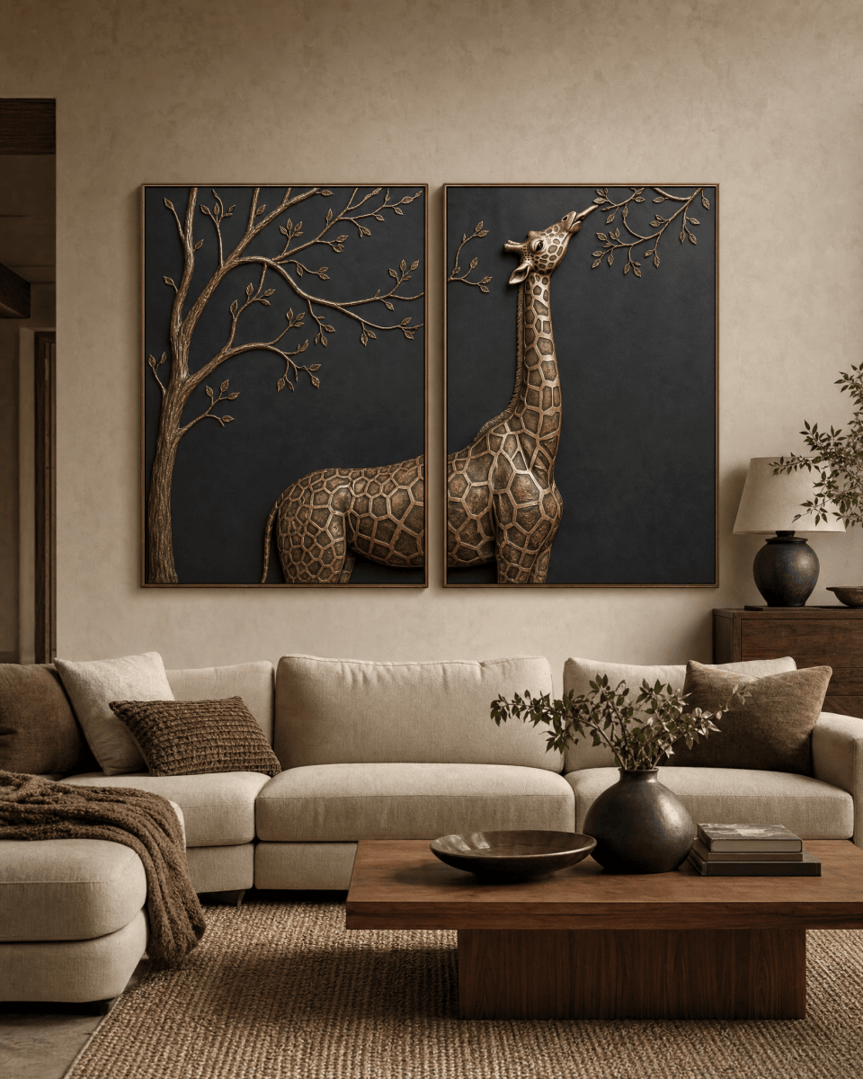 Black and Gold Wild Animals Wall Art – Luxury Canvas Wall Decor