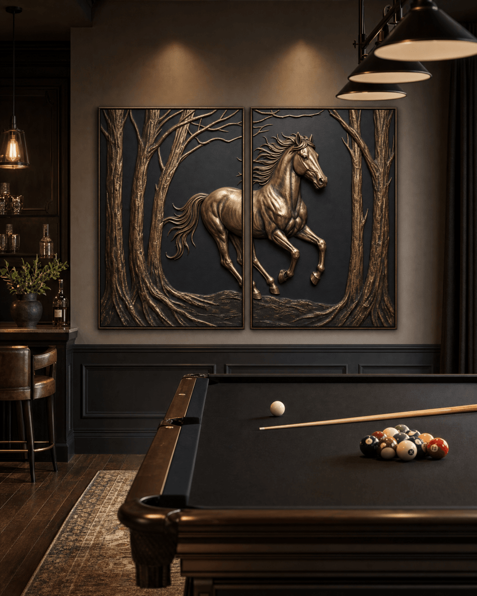 Black and Gold Wild Animals Wall Art – Luxury Canvas Wall Decor