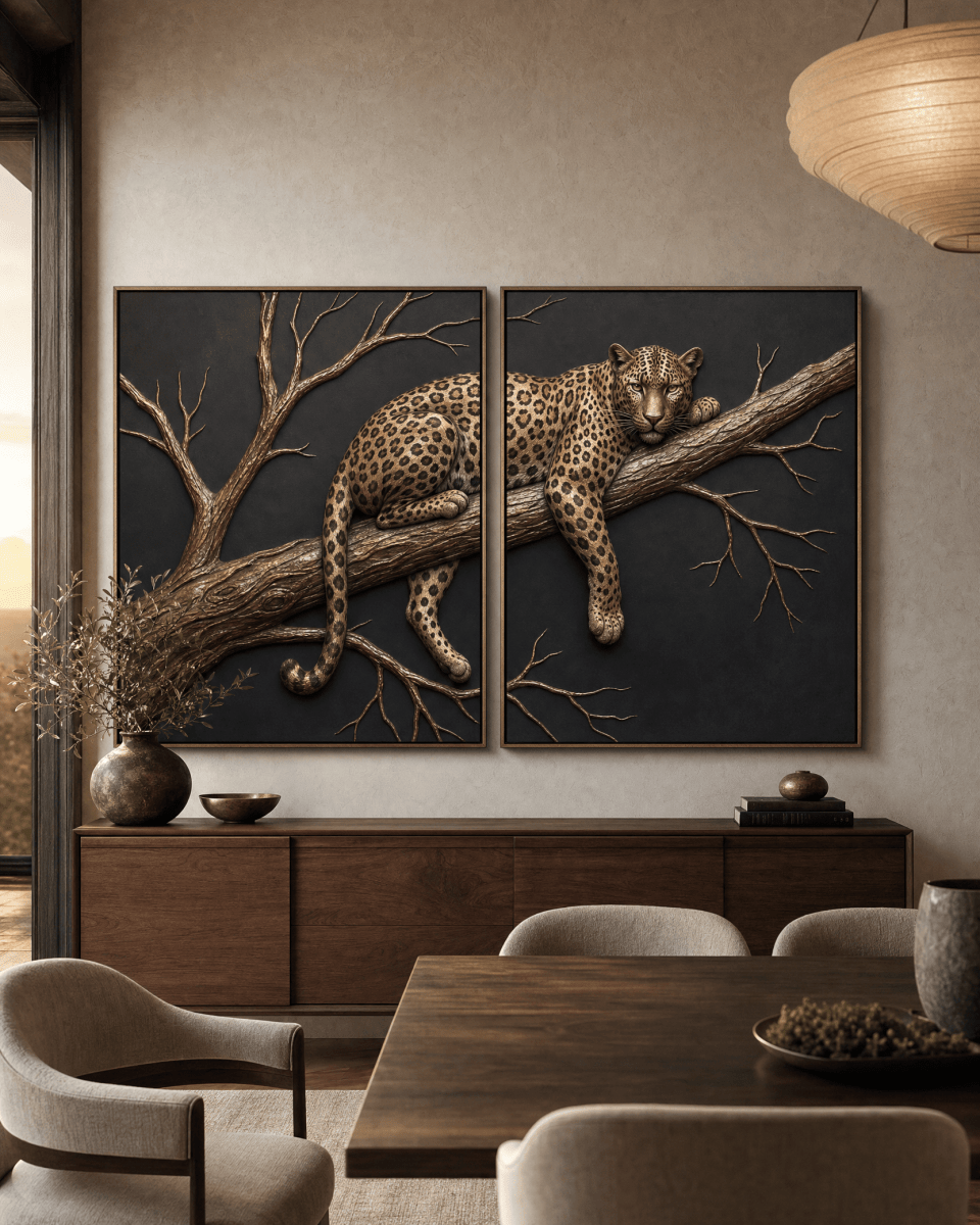 Black and Gold Wild Animals Wall Art – Luxury Canvas Wall Decor