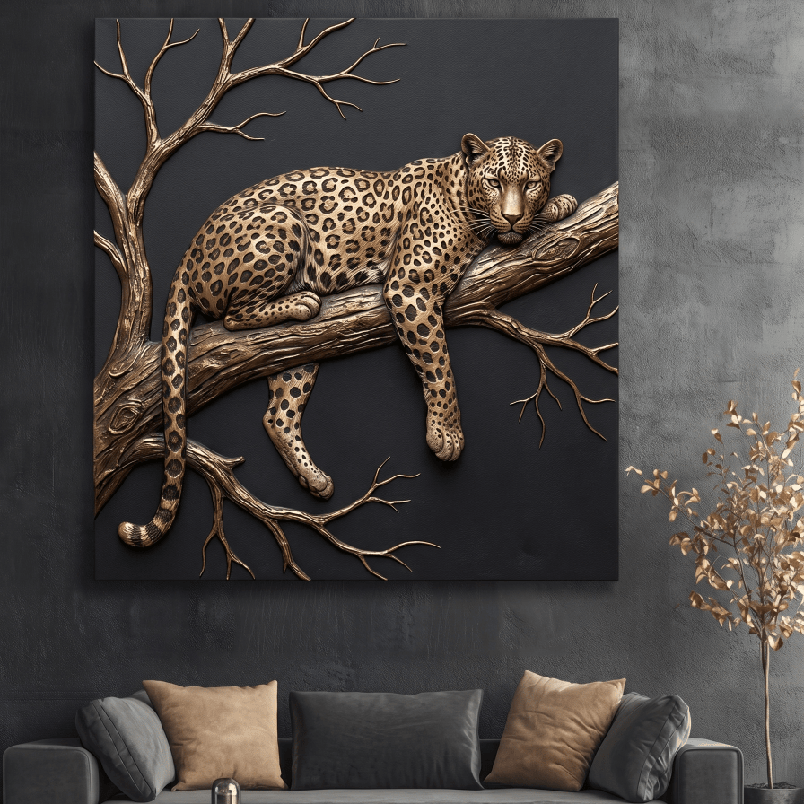 Black and Gold Wild Animals Wall Art – Luxury Canvas Wall Decor