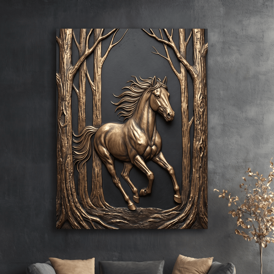 Black and Gold Wild Animals Wall Art – Luxury Canvas Wall Decor