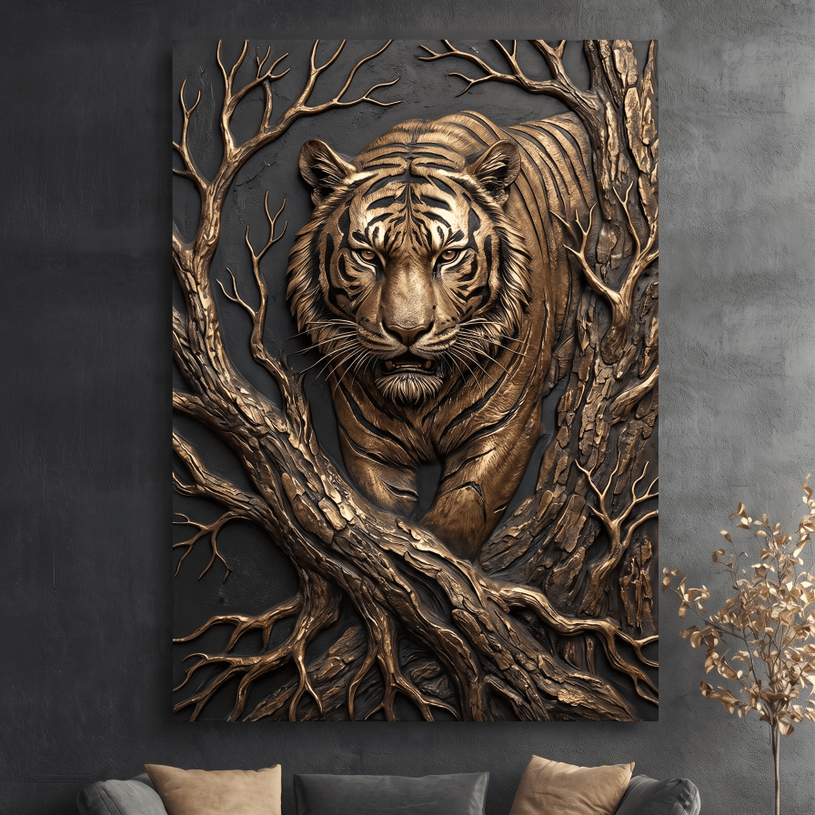 Black and Gold Wild Animals Wall Art – Luxury Canvas Wall Decor