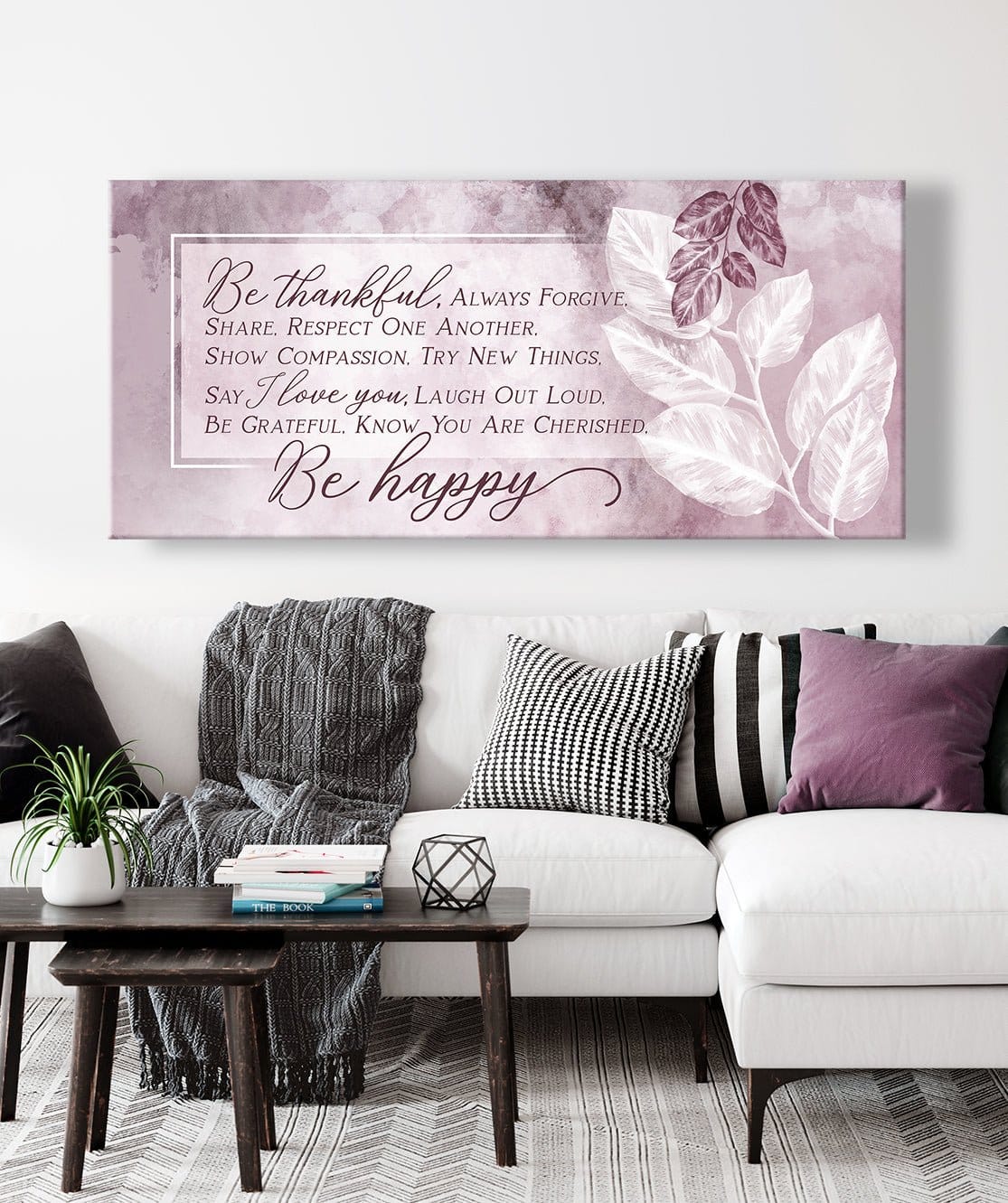 Christian Wall Art: Be Thankful Always Forgive (Wood Frame Ready To Hang)