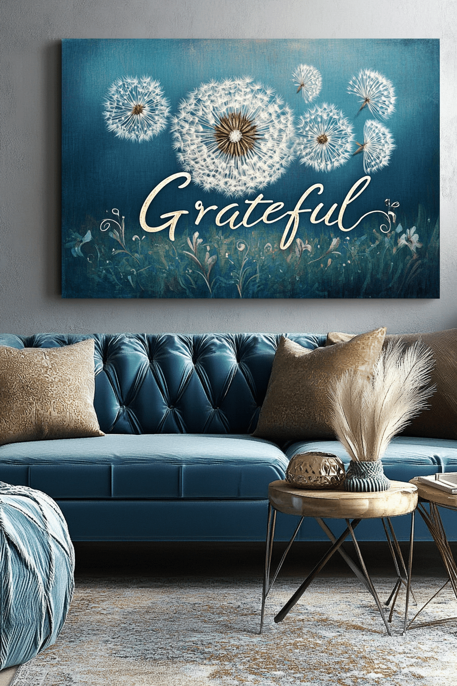Christian Wall Art: Grateful Dandelions V2