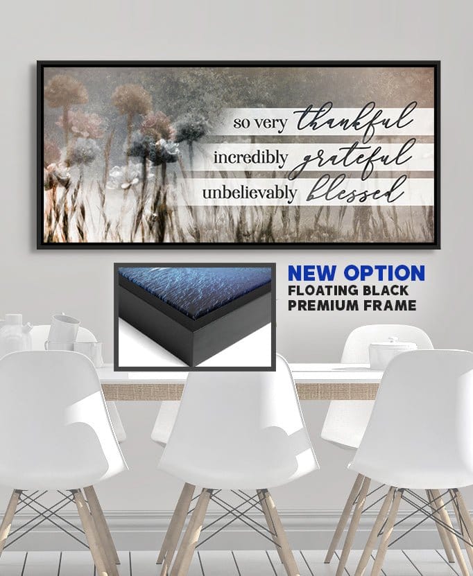 Christian Wall Art: So Very Thankful V21 (Wood Frame Ready To Hang)