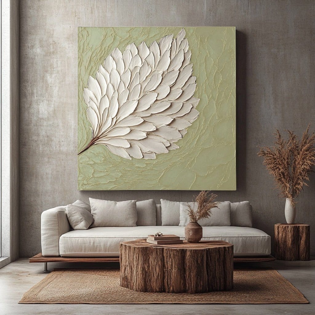 Elegant Leaf Wall Art – Large Modern Canvas for Home and Living Room Decor