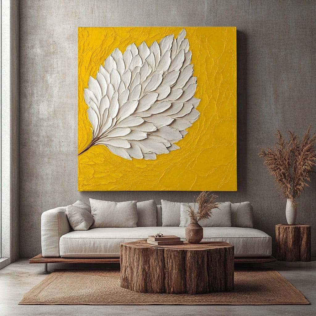 Elegant Leaf Wall Art – Large Modern Canvas for Home and Living Room Decor