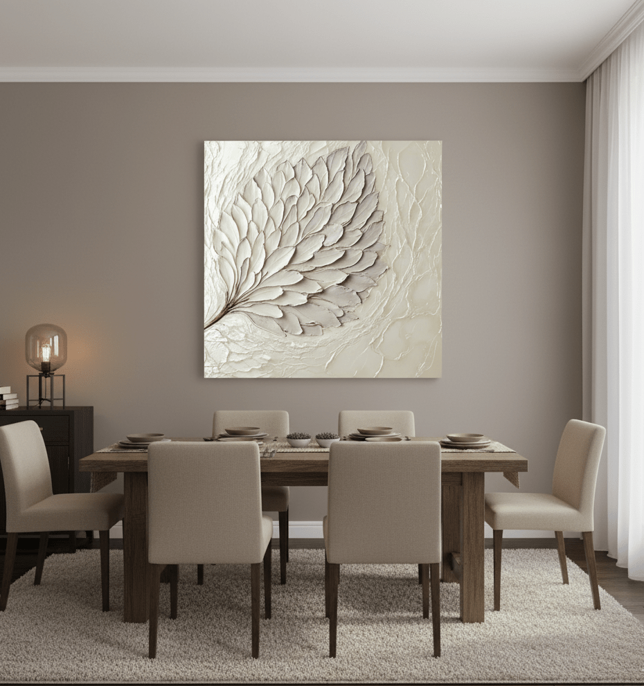 Elegant Leaf Wall Art – Large Modern Canvas for Home and Living Room Decor