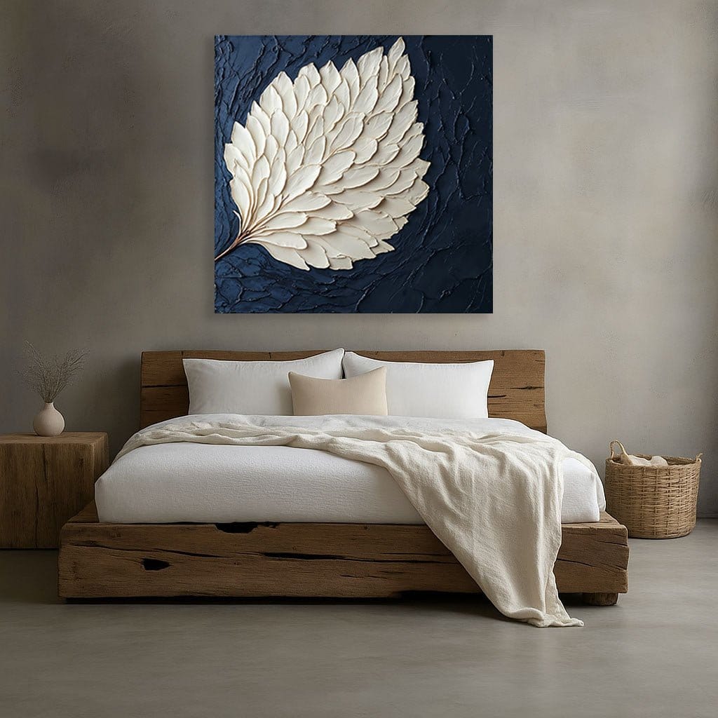 Elegant Leaf Wall Art – Large Modern Canvas for Home and Living Room Decor