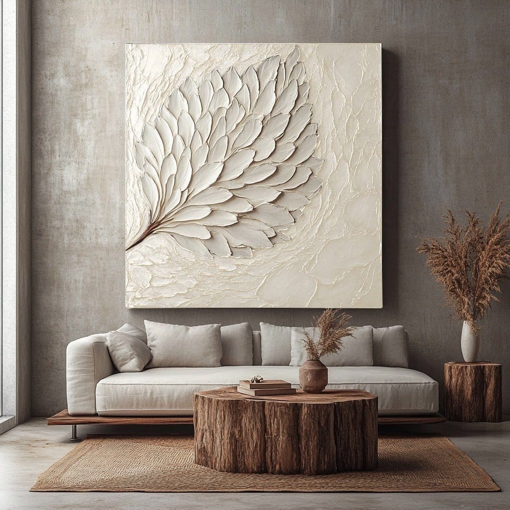 Elegant Leaf Wall Art – Large Modern Canvas for Home and Living Room Decor