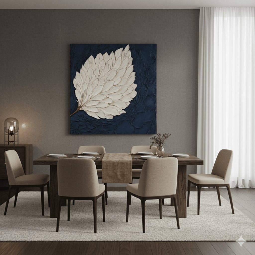 Elegant Leaf Wall Art – Large Modern Canvas for Home and Living Room Decor