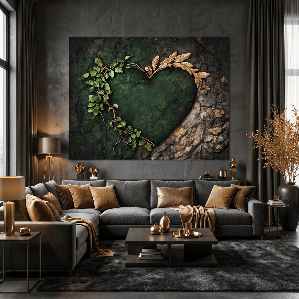 Forest Heart Wall Art Canvas – Nature Love Tree Artwork for Living Room & Bedroom Decor