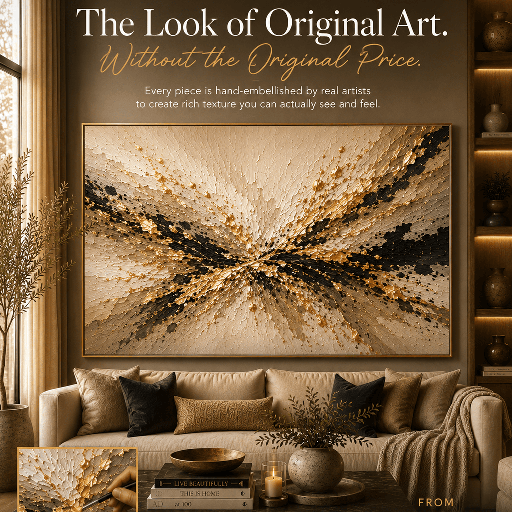 Radiant Burst Wall Art – Hand Painted Atelier Collection