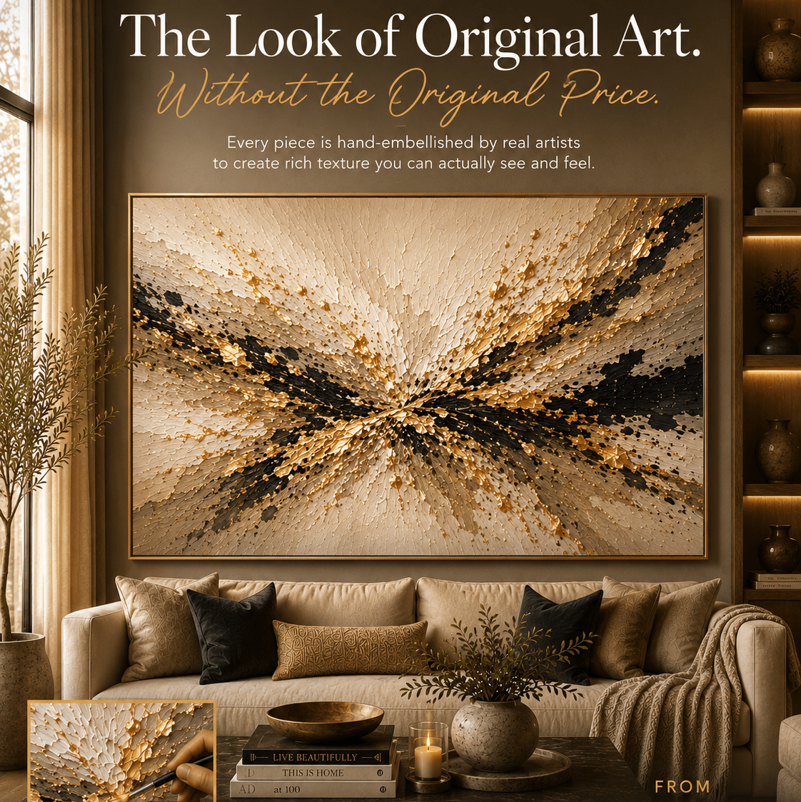 Radiant Burst Wall Art – Hand Painted Atelier Collection