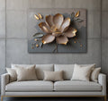 Golden Bloom Embrace Elegant Floral Canvas Print