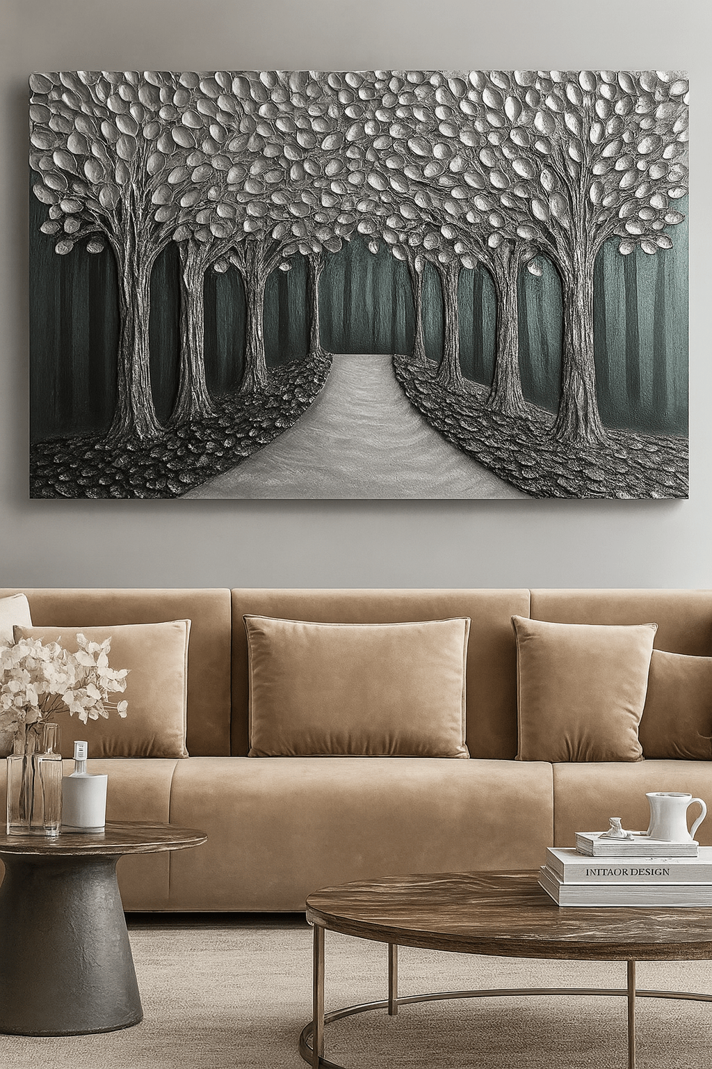 Golden Forest Path Wall Art Canvas