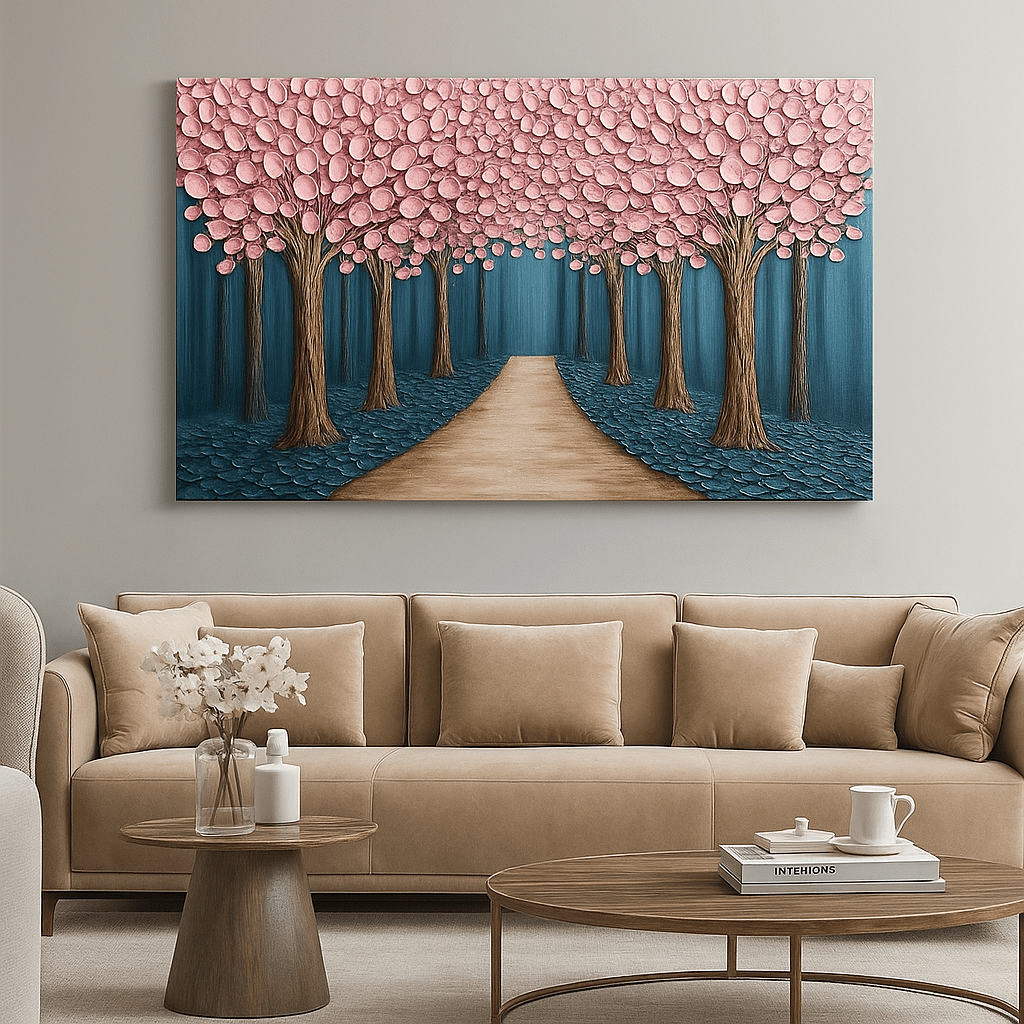 Golden Forest Path Wall Art Canvas