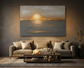 Golden Horizon Sunset Coastal Wall Art – Serene Ocean Canvas for Modern Homes
