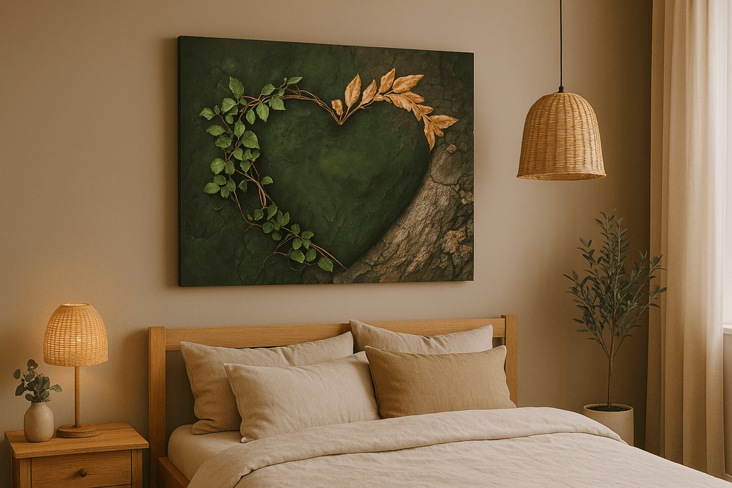 Forest Heart Wall Art Canvas – Nature Love Tree Artwork for Living Room & Bedroom Decor