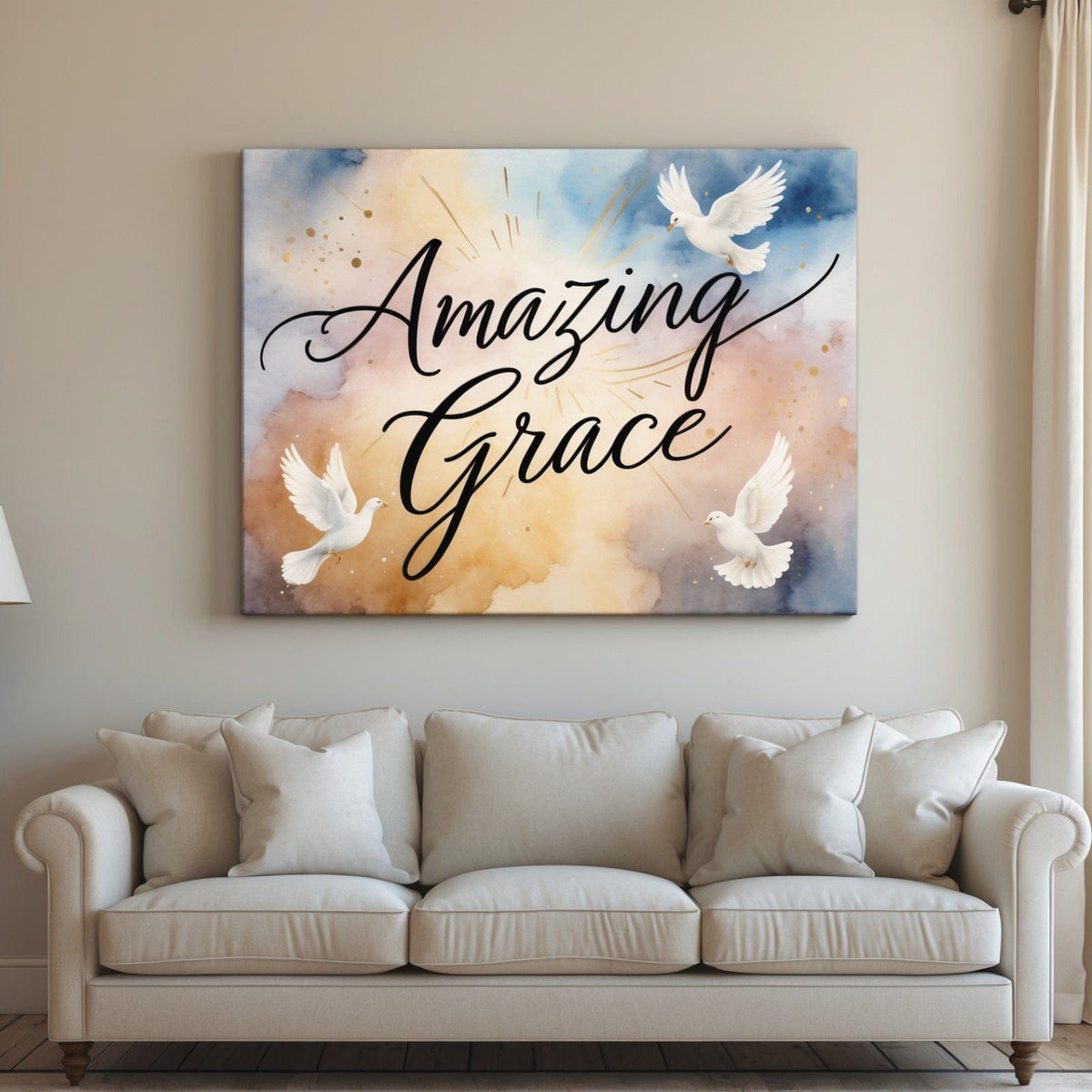 Heavenly Mercy – Dove & Watercolor Christian Wall Art for Grace-Filled Homes