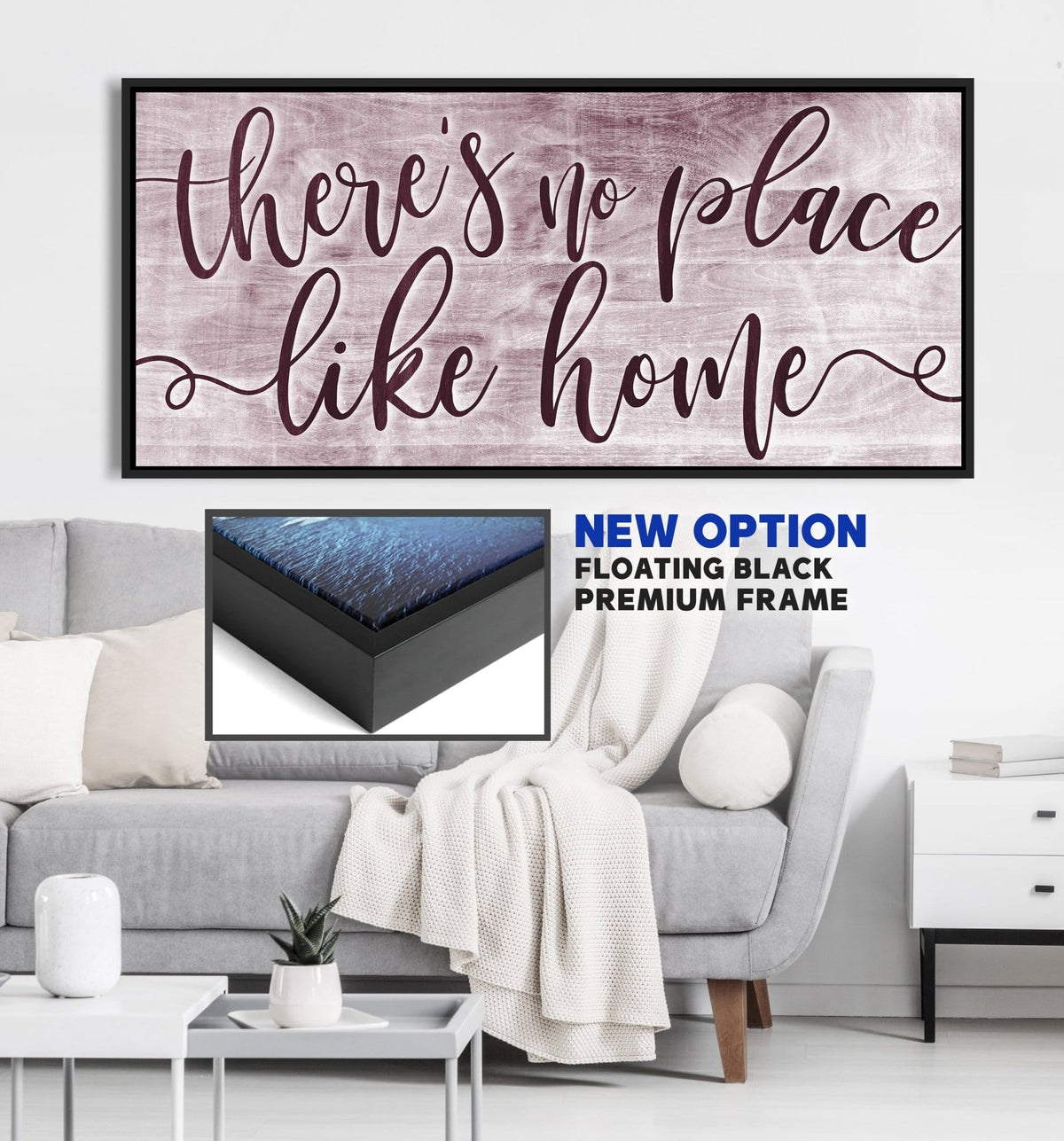 Home Wall Art: There's No Place Like Home V2 (Wood Frame Ready To Hang)