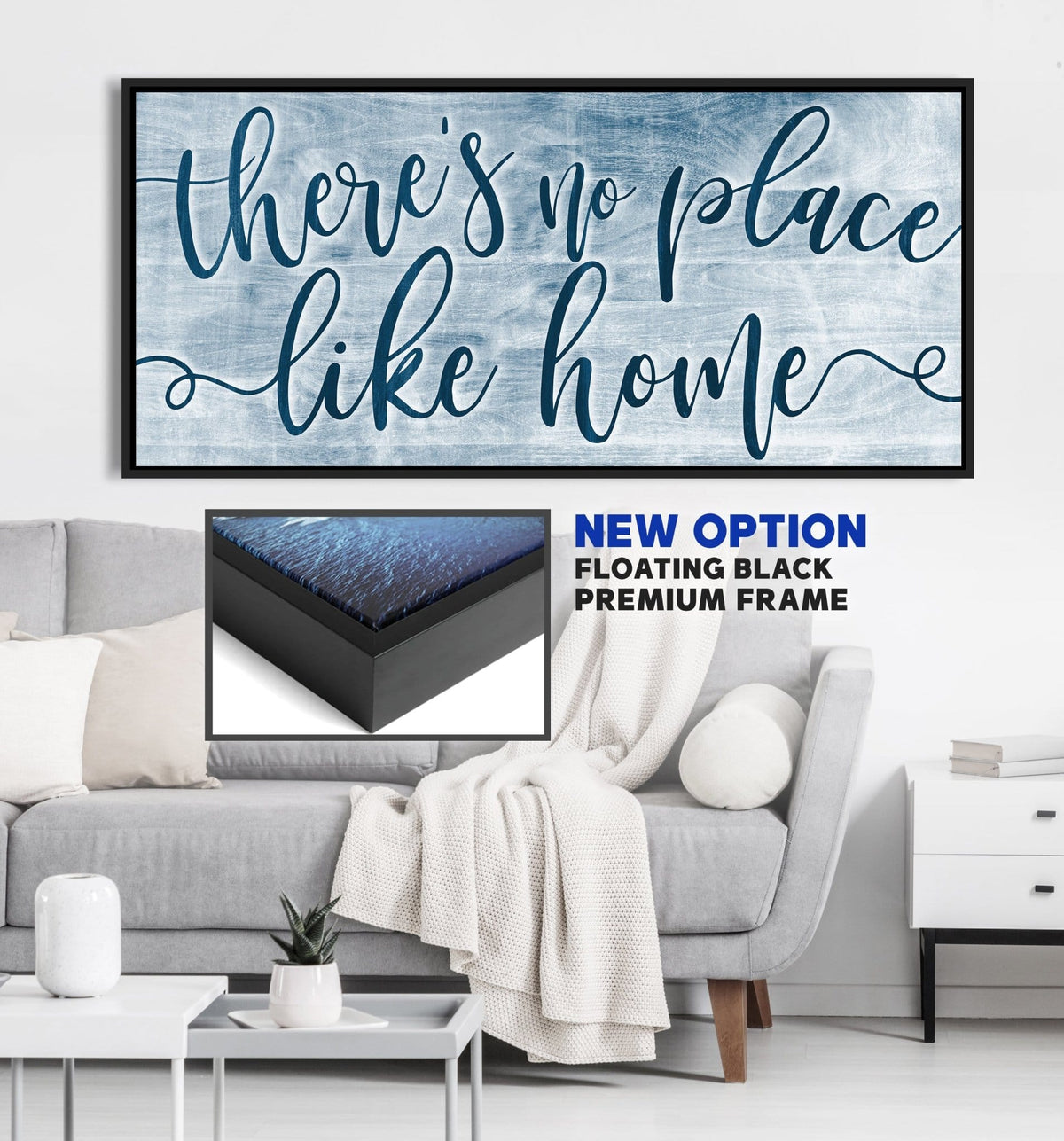 Home Wall Art: There's No Place Like Home V2 (Wood Frame Ready To Hang)