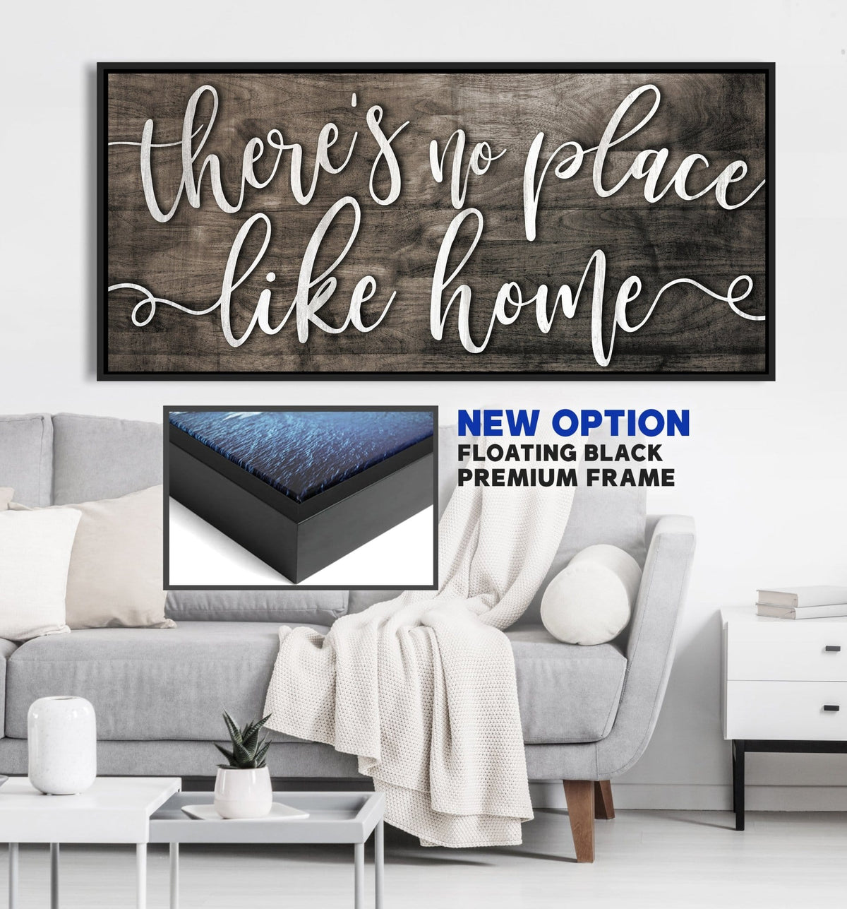 Home Wall Art: There's No Place Like Home V2 (Wood Frame Ready To Hang)