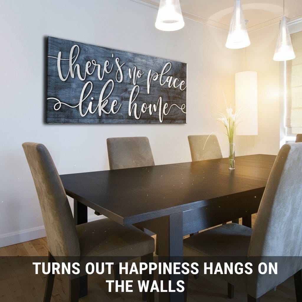 Home Wall Art: There's No Place Like Home V2 (Wood Frame Ready To Hang)
