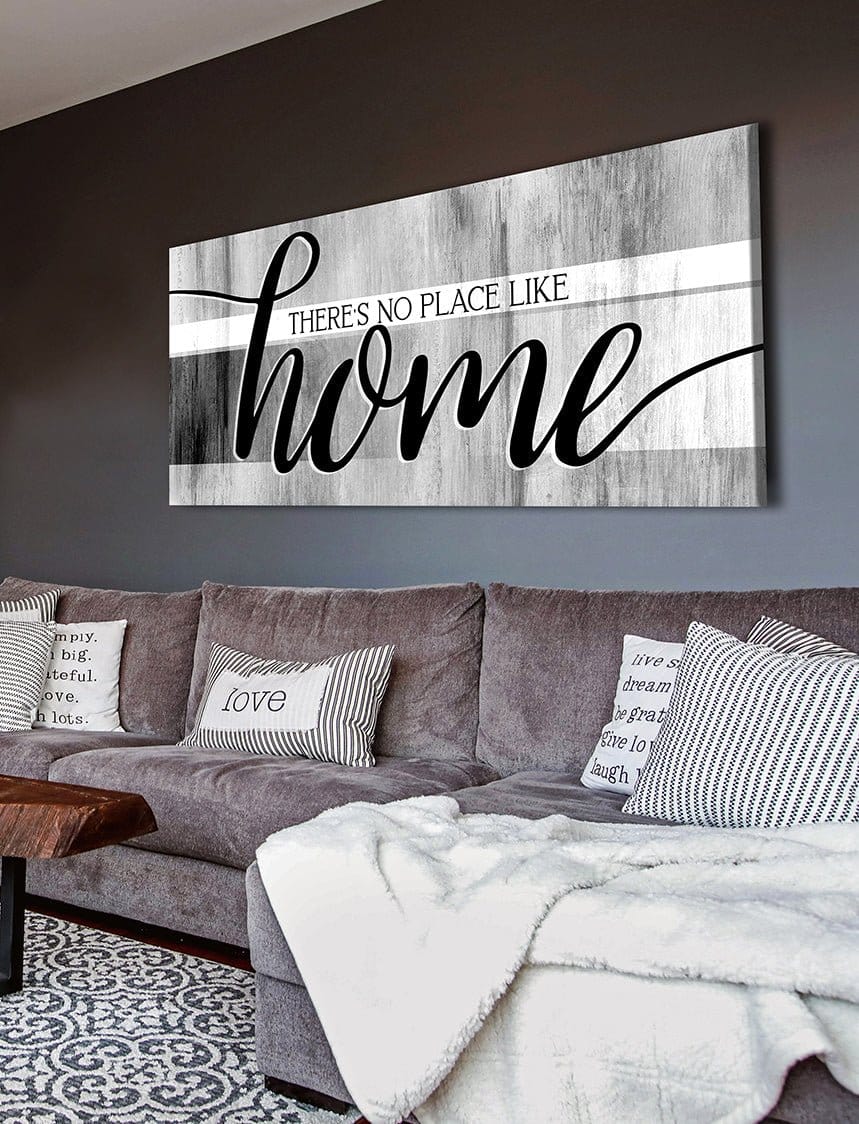 Home Wall Art: There's No Place Like Home V9 (Wood Frame Ready To Hang)