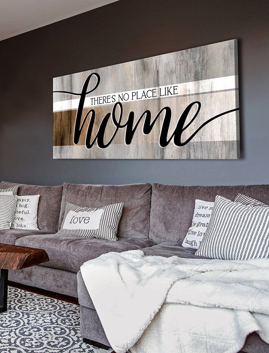 Home Wall Art: There's No Place Like Home V9 (Wood Frame Ready To Hang)