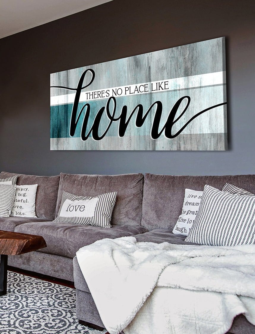 Home Wall Art: There's No Place Like Home V9 (Wood Frame Ready To Hang)