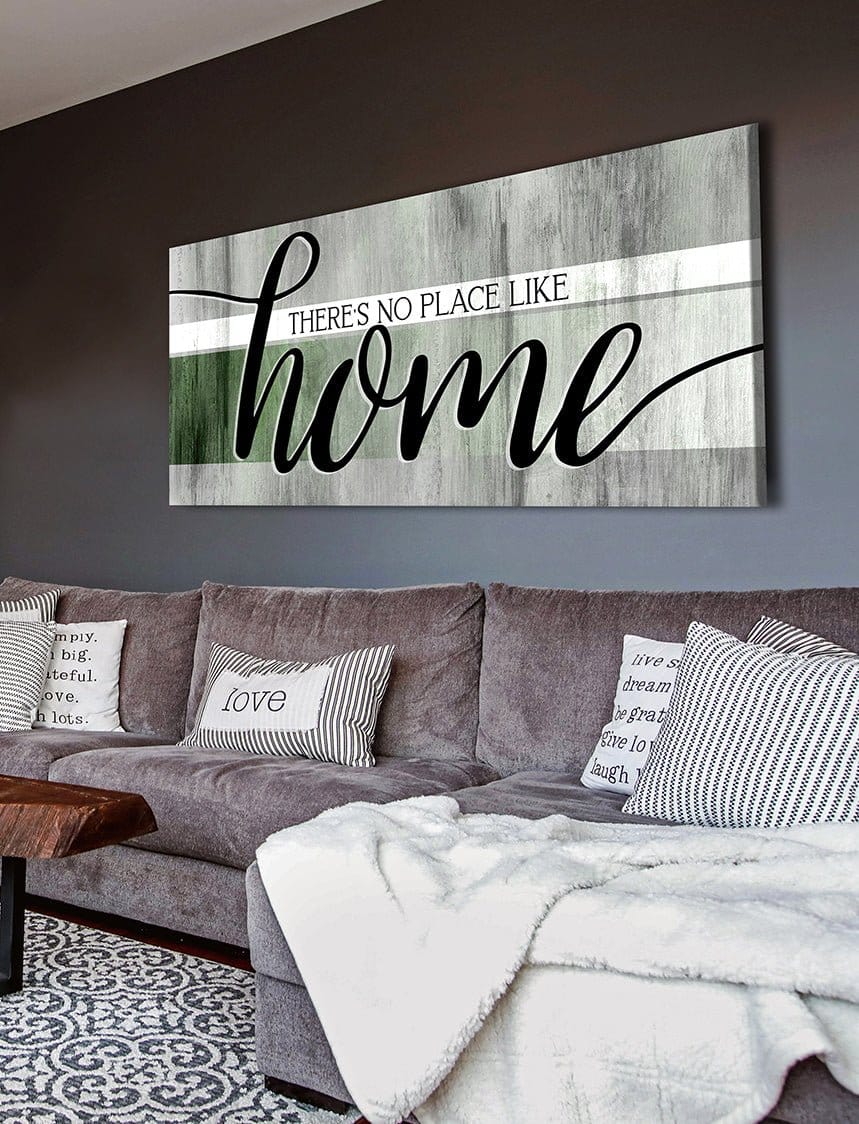 Home Wall Art: There's No Place Like Home V9 (Wood Frame Ready To Hang)