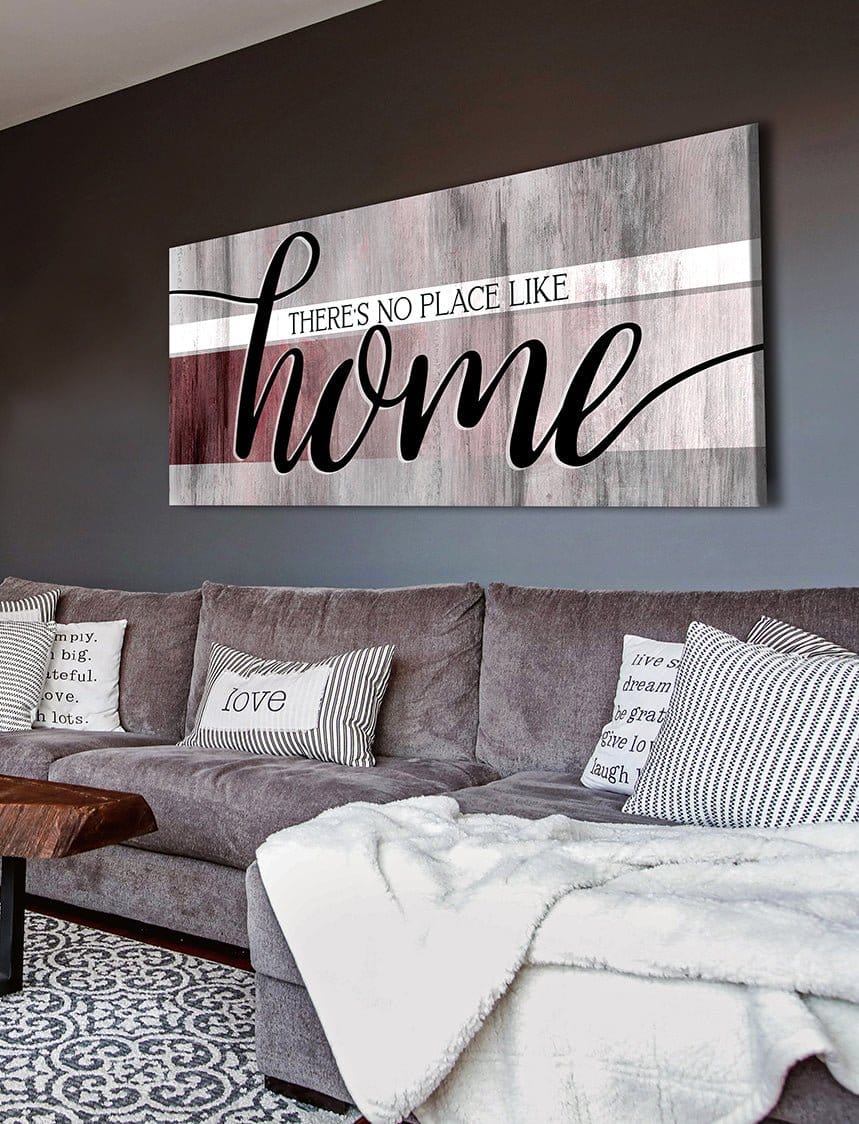 Home Wall Art: There's No Place Like Home V9 (Wood Frame Ready To Hang)