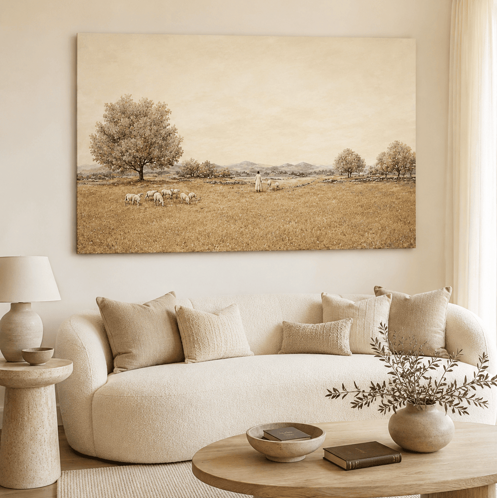 Jesus & Lamb Christian Wall Art - Good Sheppard