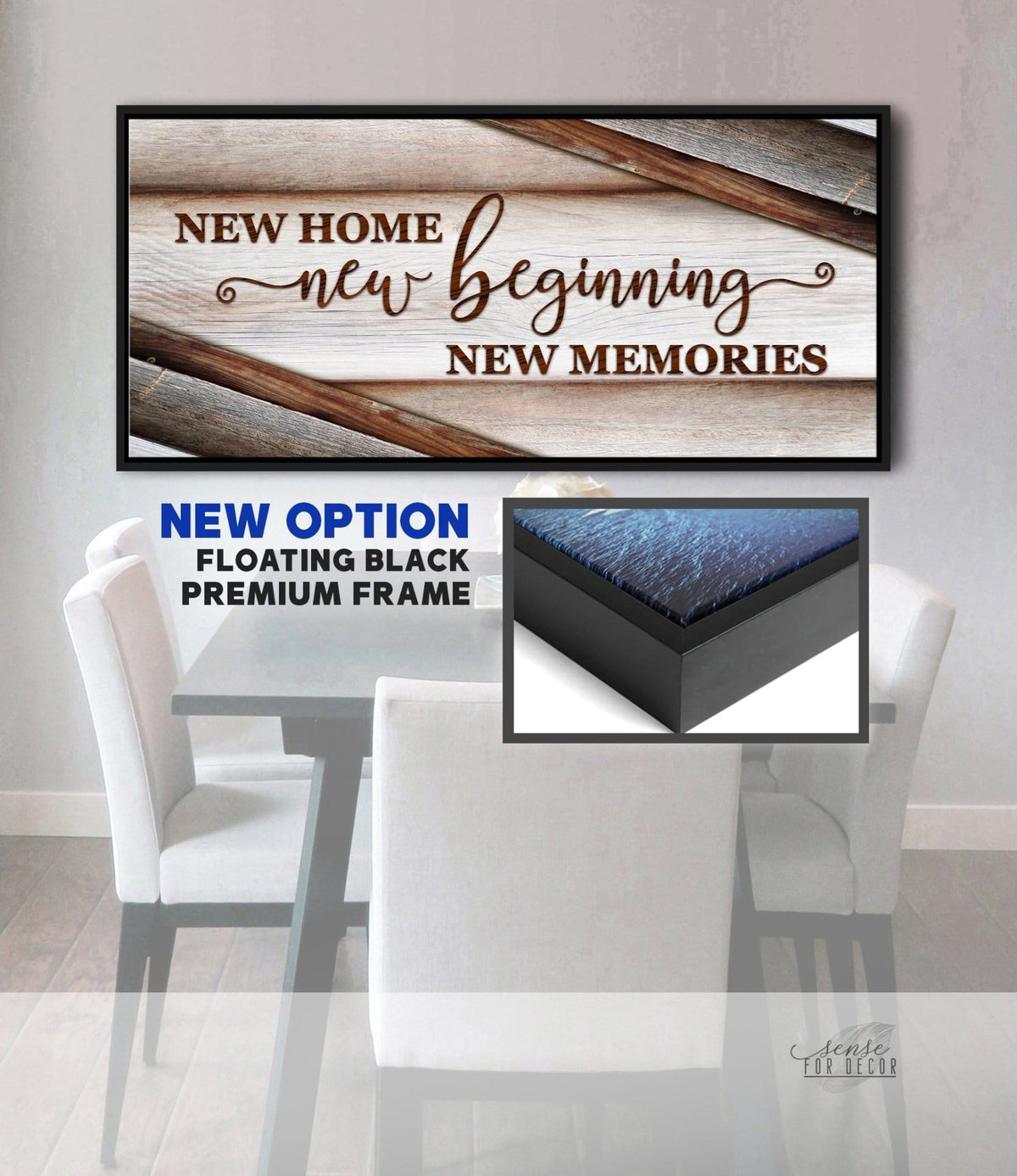 Rustic Farmhouse Wall Art – New Home New Beginning Canvas