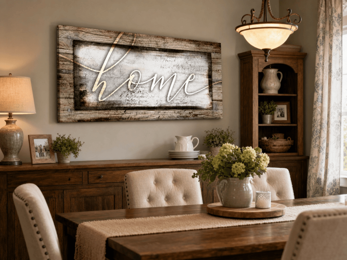Rustic Home Canvas – Farmhouse Style Wall Decor for Living Room and Kitchen