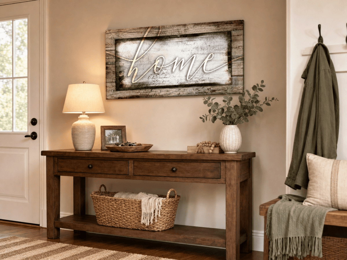 Rustic Home Canvas – Farmhouse Style Wall Decor for Living Room and Kitchen