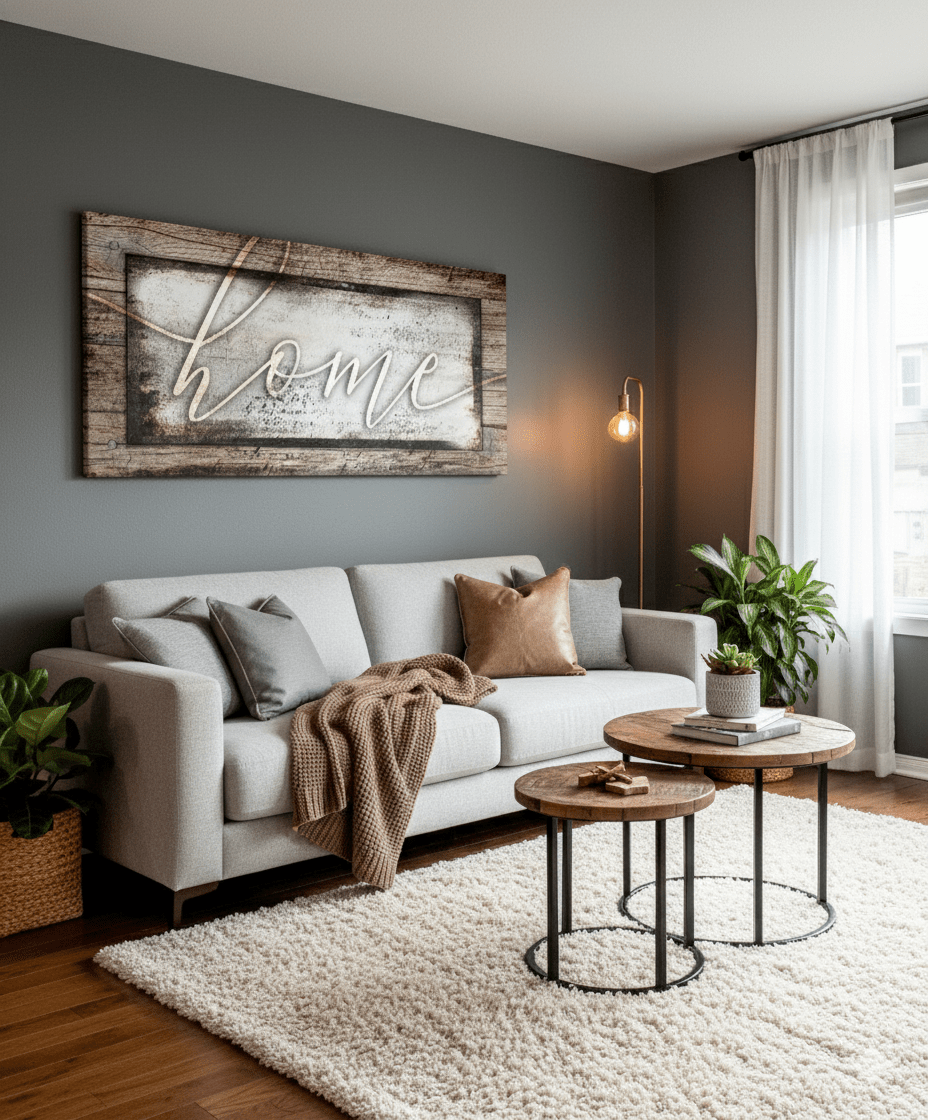 Rustic Home Canvas – Farmhouse Style Wall Decor for Living Room and Kitchen