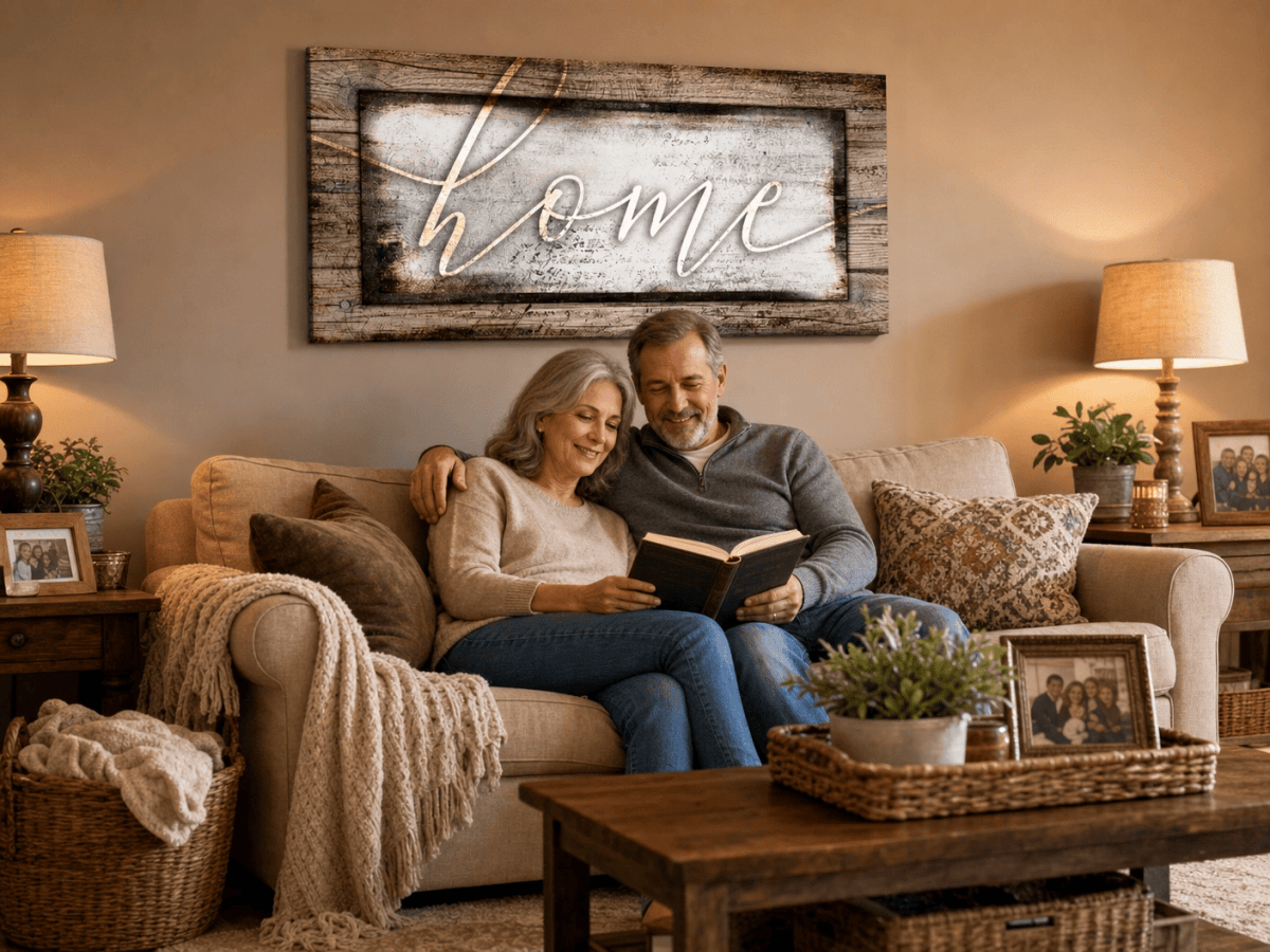 Rustic Home Canvas – Farmhouse Style Wall Decor for Living Room and Kitchen